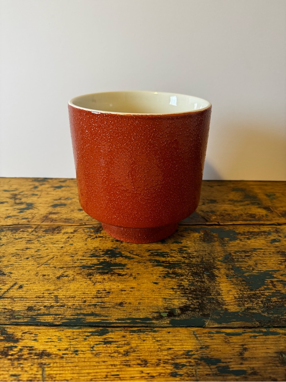 Speckled Orange Ceramic Textured Planter Pot